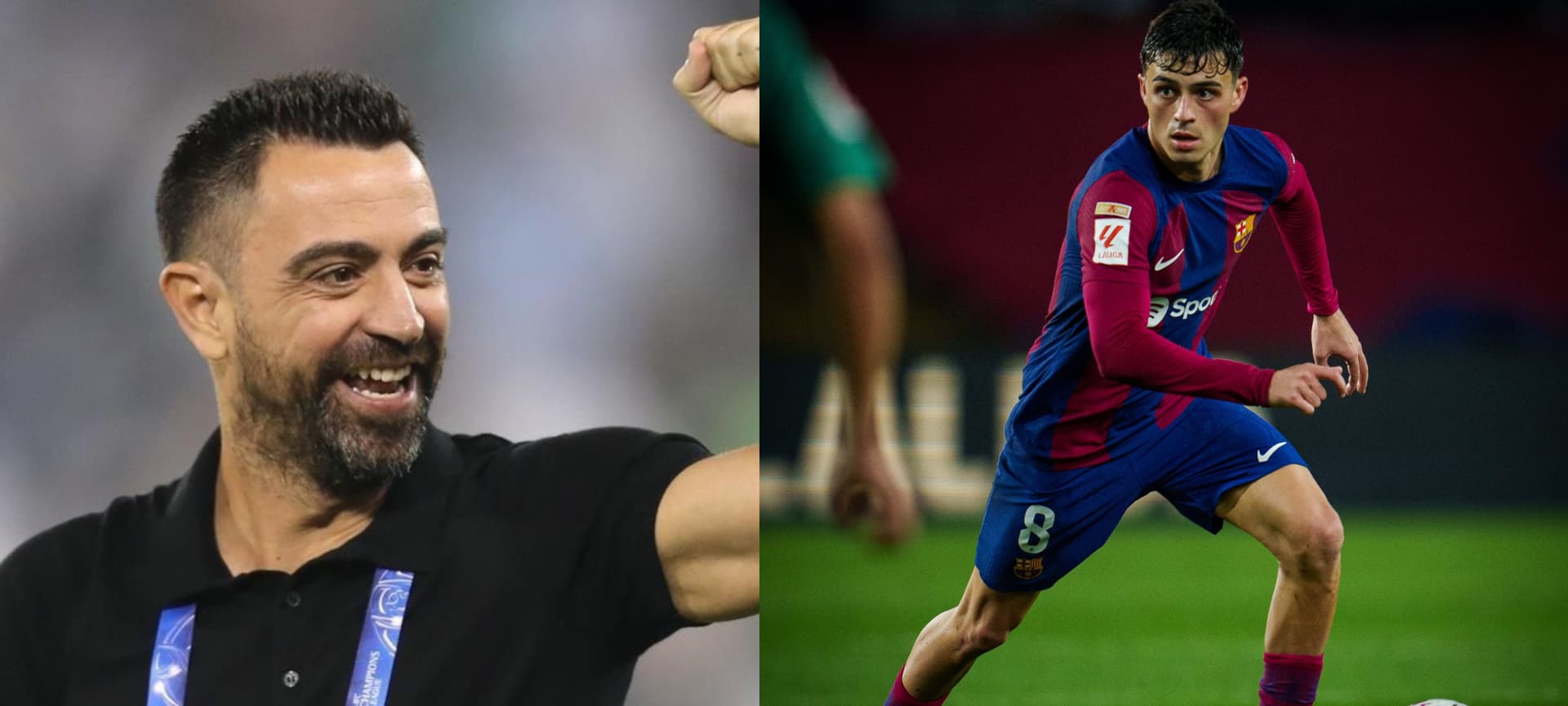 Xavi's reaction to seeing that Barcelona came back in the game vs Villarreal