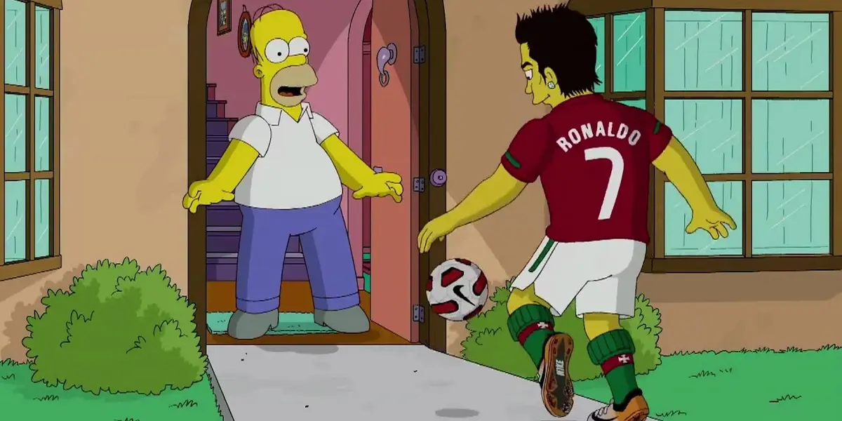 Years after Ronaldo appearance, they were drawn alongside Homer and Bart Simpson wearing the shirts of their teams, just before the Barcelona-Juventus clash in UEFA Champions League.