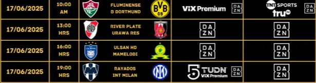 June 17th Matches