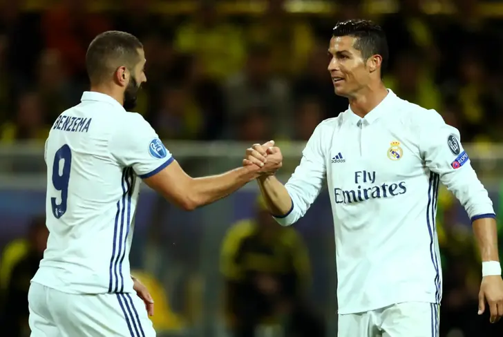 Cr7 and Benzema on Real Madrid Team. Photo Goal.com