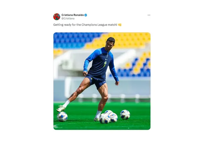Cristiano's post on social media.